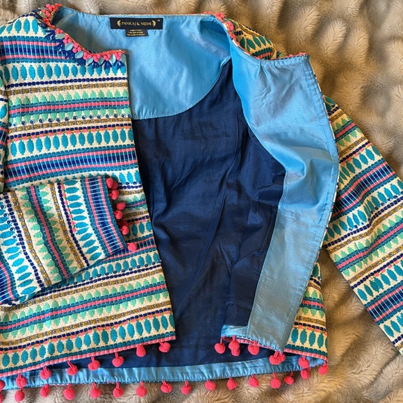 Anthropologie ‘Bizit’ Beaded Stripped Jacket - Picture 5 of 6